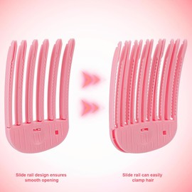 3Pcs Volumizing Hair Clips, Hair Volume Clips for Fluffy Bangs, Wind Shaping Styling Comb, No-Trace High Crown Volume Clips for Natural Voluminous Look, Quick Hair Styling Tools (2Pcs 6-Tooth+1Pcs 3-Tooth; Pink)