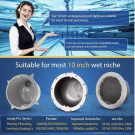 POMEADE NEW- 10 Inch AC120V Pool Light LED RGBW Inground Pool 50 Foot Cord w/Controller