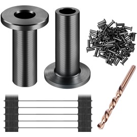 CKE 100 Pack T316 Black Stainless Steel Protector Sleeves for 1/8" Cable Deck Railing Kit System, Black Cable Railing Protector Sleeve for Wood Posts for 1/8" Wire Rope Cable DIY Balustrade, BCR01