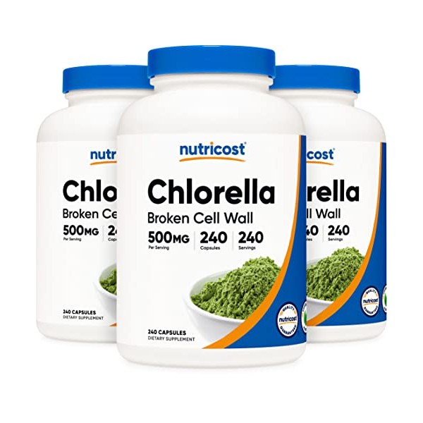 Nutricost Nutricost Chlorella Capsules (3 Bottles) 500mg, 240 Capsules