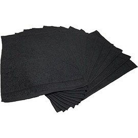 Yume Koubou Combed Color Hot Towel, Choose from 33 Colors, Made in Japan, Senshu Towel, 28 x 38 [Set of 10] (Jet Black)