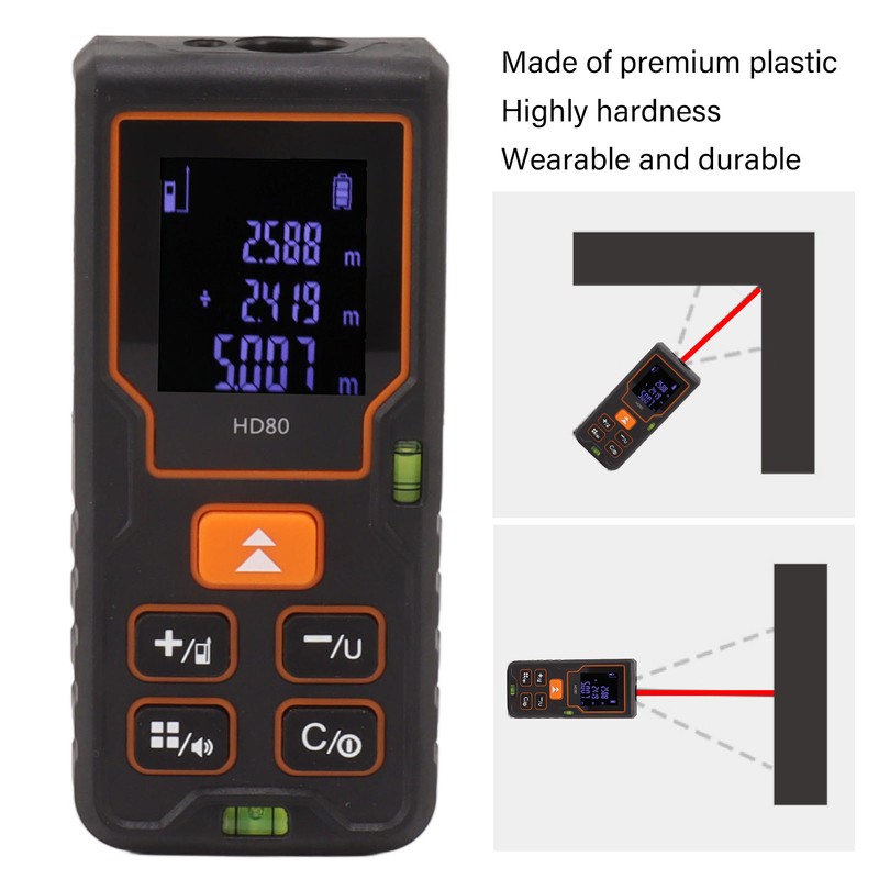 Laser Distance Meter High Accuracy Portable Handheld Rangefinder for Engineering