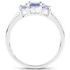 Bonyak Jewelry Genuine Oval Tanzanite Ring in Sterling Silver -