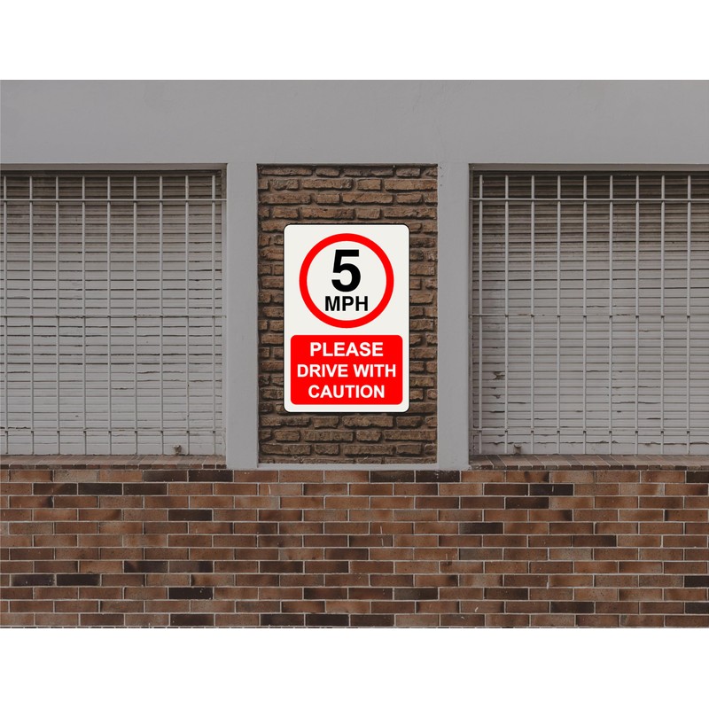5mph Please drive with caution- 3mm Aluminum Dibond high-visibility and