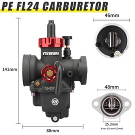 NIBBI Carburetor Perfect for Predator 212,with Intake Manifold 48mm Air Filters,for Coleman,Predator 196cc 212cc 224cc Engine Performance Parts(Red)
