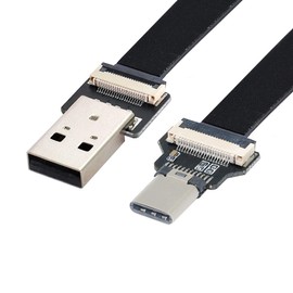 chenyang USB C Flat Cable USB 2.0 Male to USB C Male Ribbon Flex Extension Cable Adapter 0.2M