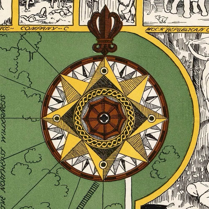 Oberlin College, Ohio Campus Guide Map circa 1929 - 24"