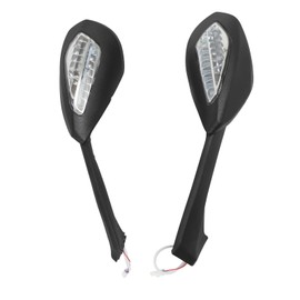 HAONEL Side Rearview Mirror with Turn Signal Light Replacement for Ducati 2018-2024 Panigale V4 V4S / 2020-2025 Panigale V2 Replace for 523S0644A / 523S0651A