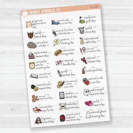 September Wacky Holidays Script Planner Stickers | F16 Clear Matte | E-235-CM