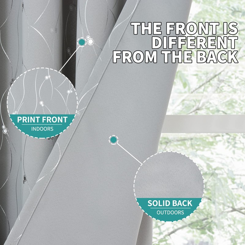 BGment Room Darkening Curtains 63 Inches Long, Grommet Thermal Insulated