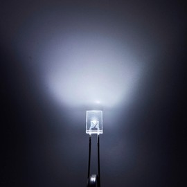 Chanzon 100 pcs 2x5x7 White LED Diode Lights 257 (Square Clear Transparent Lens DC 3V 20mA) Lighting Bulb Lamps Electronics Components Indicator Light Emitting Diodes