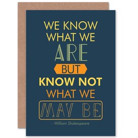 Wee Blue Coo QUOTE PHRASE PROSE SHAKESPEARE HAMLET ACT FOUR GREETINGS CARD