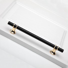 FEEIMOL Pack of 2 160 mm Furniture Handles, Black Gold, T Bar Handles, Door Handles, Drawer Handles, Kitchen Handles, Cabinet Handles, Zinc Alloy Handles for Kitchen Cabinets, Includes Screws