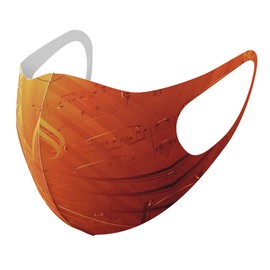igsticker 008939 Design Mask, Set of 2, Polyester, Washable, Cloth Mask, XL Size, For Men, Cool Musical Notes, Orange