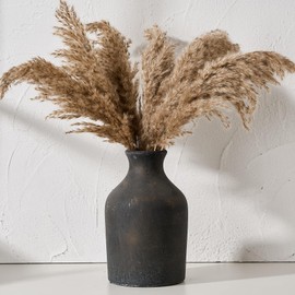 Vaseking 8.6 Inch Large Ceramic Rustic Farmhouse Vase, Terracotta Vintage Decor Vase for Home Decor, Table, Living Room Decoration, Wedding, Shelf Decor, Mantel, Bronze