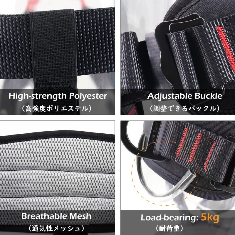 TRIWONDER Climbing Harnesses Waist Protection Safety Harness Half Body Harness