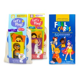 Ilumina Mega Flash Cards Verbos en Inglés Didácticas Bilingües y Feel Cards
