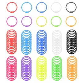 Yharnamite 100 Pcs Binder Rings, Colourful Index Card Rings, Binder Clips, 3cm Metal Loose Leaf Binder Rings, Book Binder Rings, Open Card Rings Key Chains for School, Home, Office (Colourful)