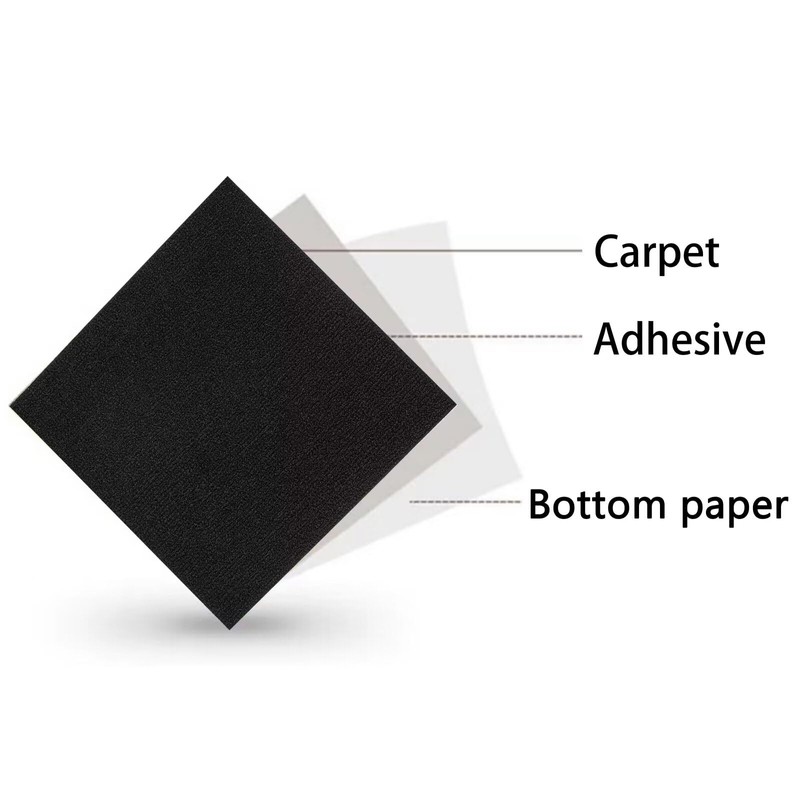 CISSLOR Self Adhesive Carpet Floor Peel Tile Square 30 Pcs