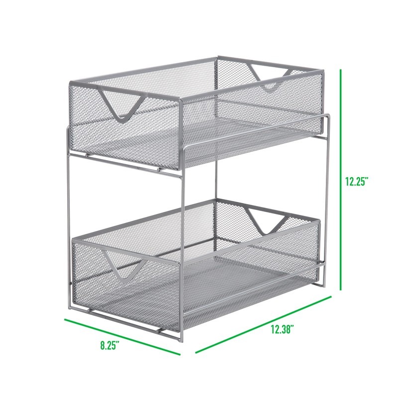 Mind Reader Accessory Organizer, Supply Storage, Makeup, Office, Kitchen, Metal