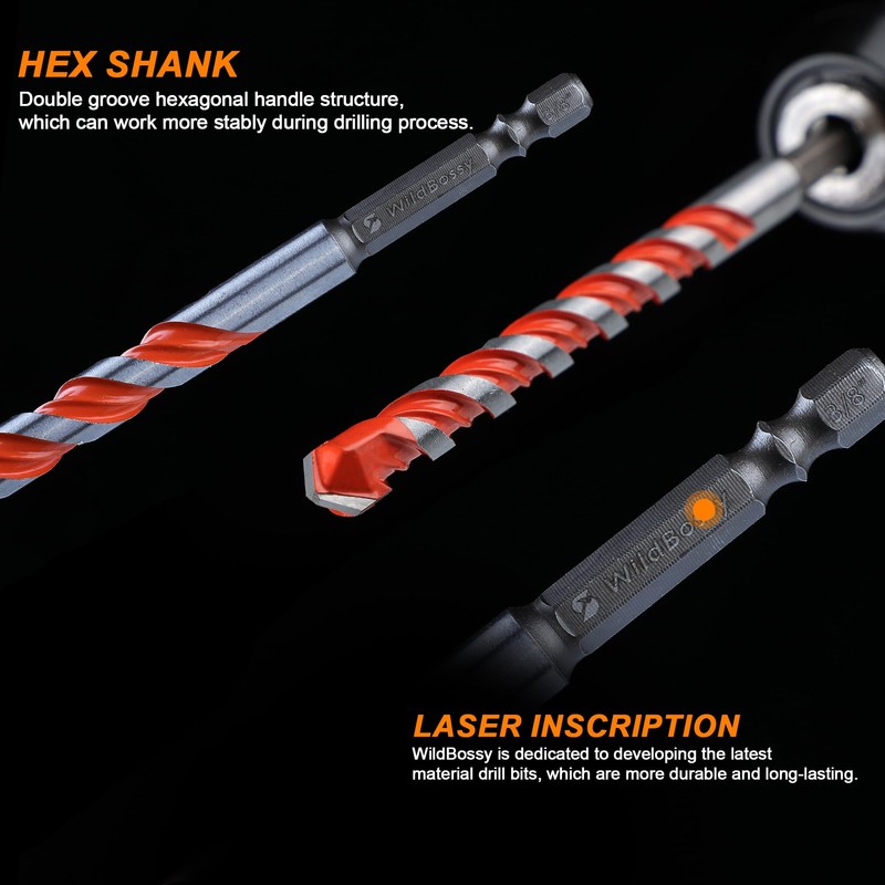 Concrete Carbide Drill Bits Hex Shank Masonry Cement Tile Drill