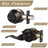 Probrico Exterior Door Lock Set Bronze Front Door Handle Lock