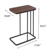 C Shaped End Table,Dorriss Small End Table MDF Black Walnut