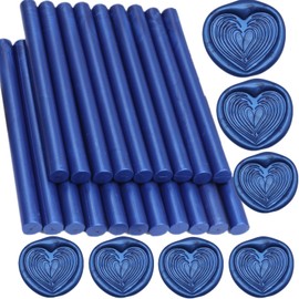 Wax Sealing Sticks Sea Blue, ONWINPOR 20 Pcs Glue Gun Wax Seal Sticks for Wax Seal Stamp, Navy Blue Wax Seal Sticks for 0.43'' Glue Gun Wax Sealing Sticks (Sea Blue)