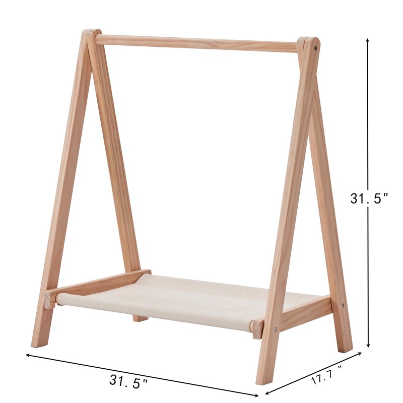 BALANBO Kids Clothes Rack,Foldable Solid Wood Small Baby Clothes Rack