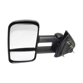 KarParts360 For Chevy Silverado 2500 HD/3500 HD 2015 16 17 18 2019 Door Mirror Driver Side | Textured Black Manual Foldaway Extendable Towing Mirror Dual Lens w/Blind Spot Glass | GM1320455 | 22820395
