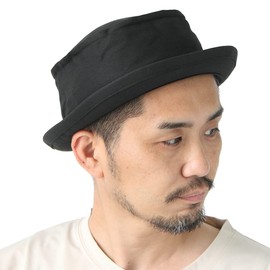 Regnuu Pork Pie Hat, Men's, Summer Hat, Large Size, 24.8 inches (63 cm), 24.4 inches (62 cm), 24.0 inches (61 cm), Made in Japan, Deep, Women's, Golf, Spring, Summer, Winter, Autumn, Winter, Solid Color, Cotton Bucket Hat (XL Size Approx. 24.8 inches (63 cm), Black)