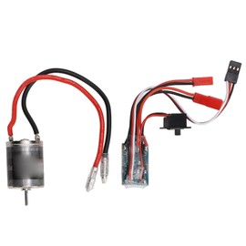 370 Size Brushed Motor, ESC Combo 30000rpm 30A ESC for 1/16 1/18 RC Cars with JST Female to 4.0mm Female Cable