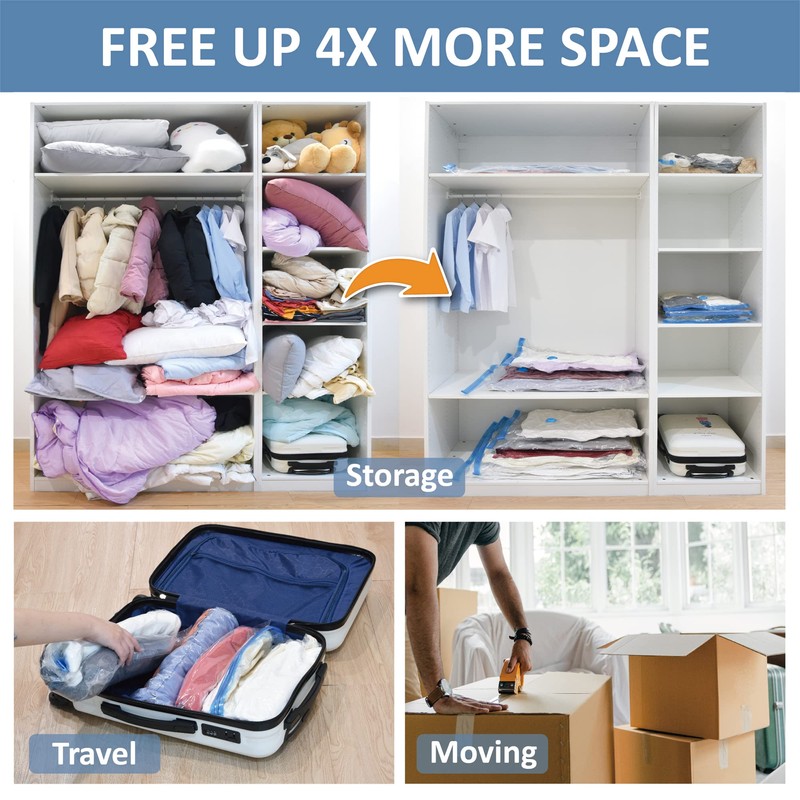 12 Pack Vacuum Storage Bags, Space Saver Vacuum Storage Bags,