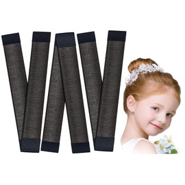 YOKONICO Hair Bun Maker Set for Kids - 15CM Versatile Buns Create Perfect Ballerina Buns, Donut Buns, French Twists, and More - Easy-to-Use Hair Styling Tools - 3 Piece Set（Black）