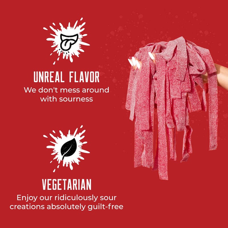 SOUR STRIPS Wild Cherry Flavored Candy | Deliciously Chewy Belts