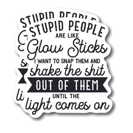 Stupid People Funny Sarcastic Sticker Premium Quality Laminated Vinyl Stickers 2-Pack | 5-Inch on Widest Side FHJ038