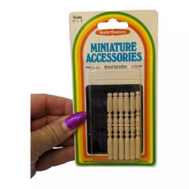 Realife Miniatures Vintage REALIFE MINIATURES Dollhouse Furniture 1:12 WOOD SPINDLES #814, NEW!
