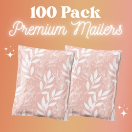 Graceful Mailers Poly Mailers 10x13 100 Pack, Waterproof & Tear Resistant Mailing Envelopes for Small Business Supplies, Cute Shipping Bags for Clothes & Small Business, Blossom Beauty
