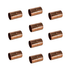 PLUMBQ Copper Coupling, Safety for Drinking Water, C x C Sweat Connection, 0.75 Inch Diameter, 10pc