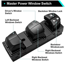 GARDIMU Power Window Switch for Nissan Pathfinder 2013, 2014, 2015, 2016, 2017, 2018 – Driver Side Master Window Switch Replacement