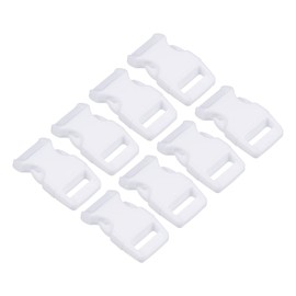 PATIKIL Plastic Buckles, 8 Pack Quick Side Release Clips for Strap, Webbing, Belt, Crafting, Backpack Repair, Sewing Projects, White, 16mm