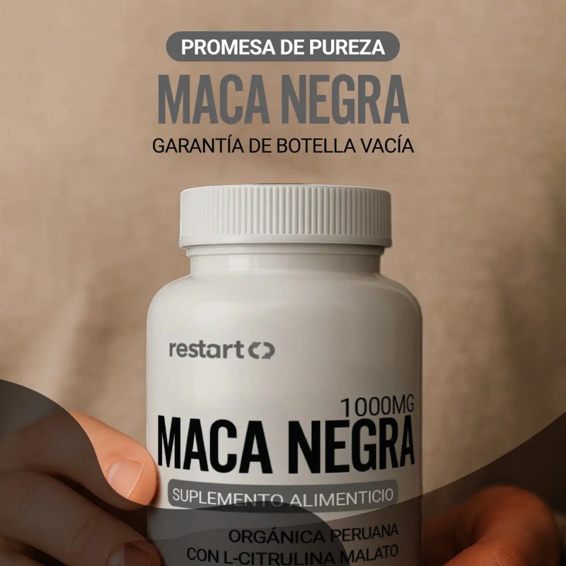Restart Maca Negra Orgánica Peruana Citrulina Black 1000mg Por Porción