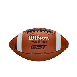 Wilson GST Leather Game Football - Brown, Youth Size