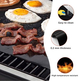 HIFROM BBQ Grill Mats Grill Liner Non-Stick BBQ Grill Mats with Cutting Box Heavy Duty BBQ Cooking Mat Reusable and Washable 12.99x78.74 Inch