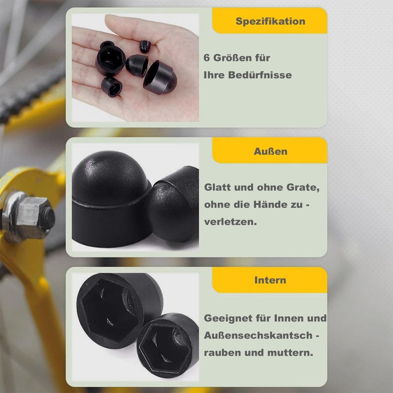 Screw Caps and Nuts, M8 Round Hexagonal Protective Caps, Pack