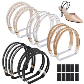 5 Pairs Rhinestone High Heels Shoe Straps, 5 Colors High Heel Shoe Lace Replacement Elastic Detachable Shoe Belt Band for Ankle Holding Loose High Heels Slipper Flat Shoes