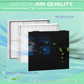 Upgraded HEPA 500 air Scrubber Filter,Compatible with Dri-Eaz Defendair F321 or F284 and Mou-nto Model 500cfm,2 HEPA + 8 Carbon Filter