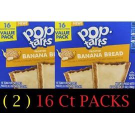 Kellogg's 2x Kellogg's Pop Tarts FROSTED BANANA BREAD Toaster Pastries 27oz Box 16 ct