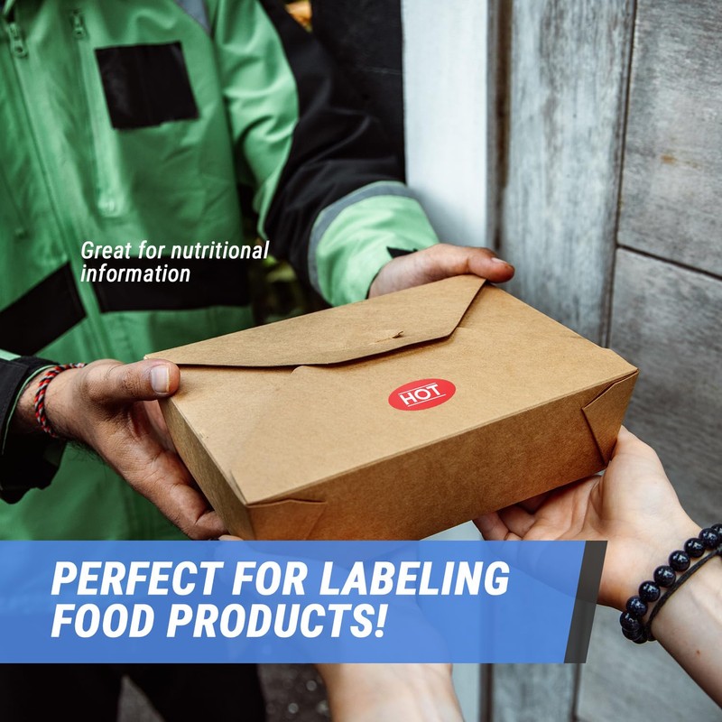 HOT Sticker Label - Red HOT Sticker for Food, Groceries,
