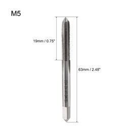 sourcing map Metric Machine Tap Left M5 Thread 0.8 Pitch H2 Accuracy 3 Flutes High Speed Steel 2pcs